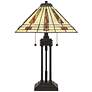 Quoizel Stevie 24 1/4" Bronze and Art Glass Tiffany-Style Table Lamp