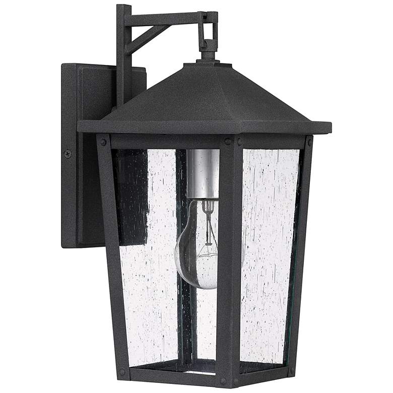 Image 3 Quoizel Stoneleigh 13 1/4 inch High Mottled Black Outdoor Wall Light