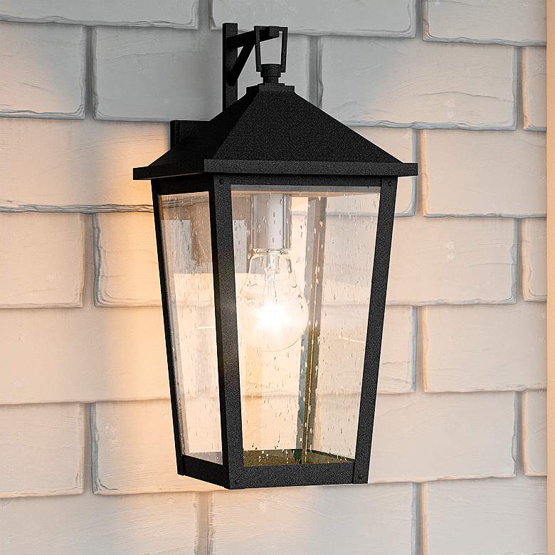 Image 2 Quoizel Stoneleigh 16 1/2" High Mottled Black Outdoor Wall Light
