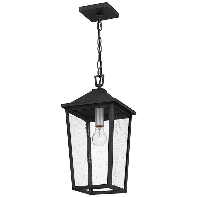 Image 3 Quoizel Stoneleigh 18 3/4" High Mottled Black Outdoor Hanging Light more views