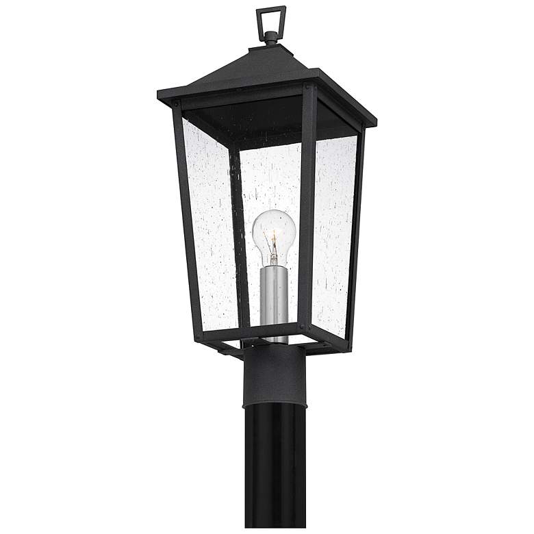 Image 5 Quoizel Stoneleigh 22" High Mottled Black Outdoor Post Mount Light more views