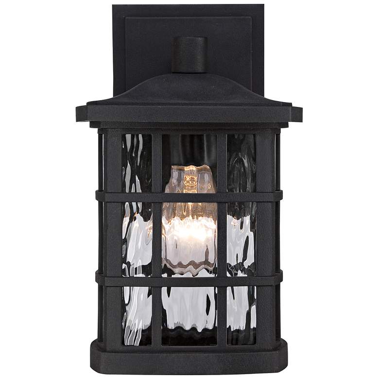 Image 1 Quoizel Stonington 10 1/2" High Matte Black Outdoor Wall Light