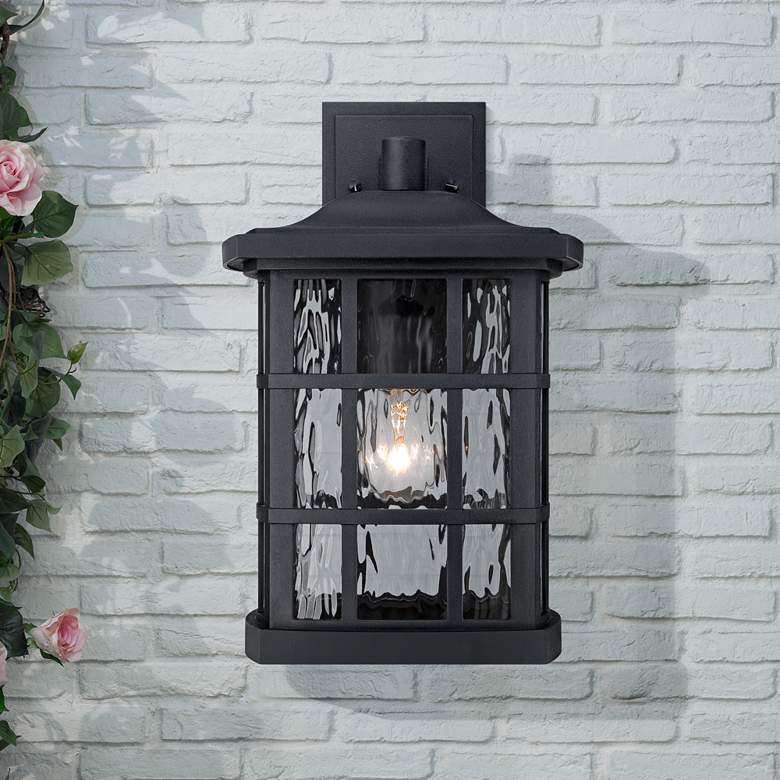 Image 1 Quoizel Stonington 15 1/2" High Matte Black Outdoor Wall Light