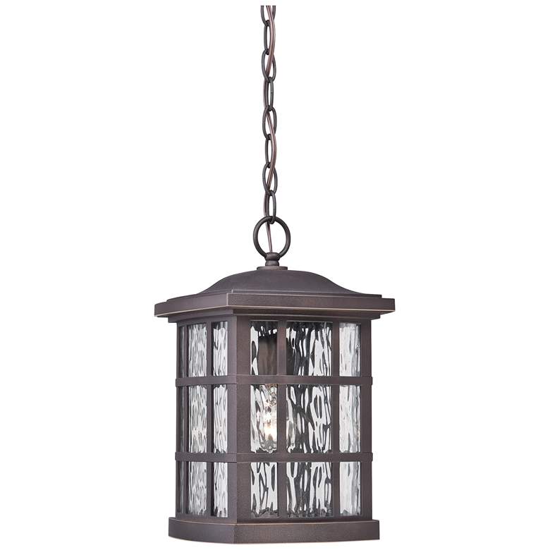 Image 1 Quoizel Stonington 15" High Bronze Outdoor Hanging Light