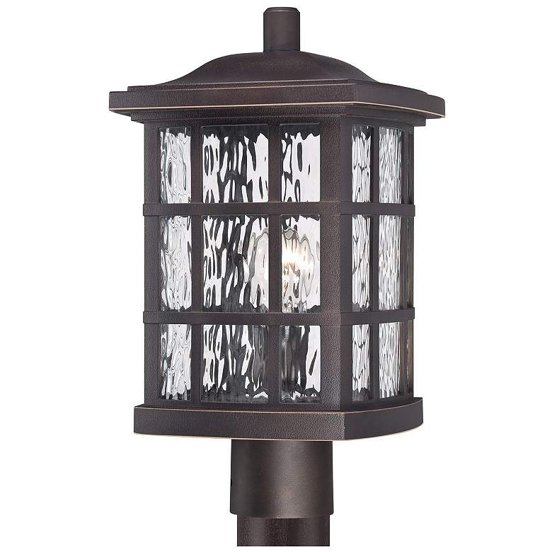 Image 1 Quoizel Stonington 16 1/2 inch High Bronze Outdoor Post Light