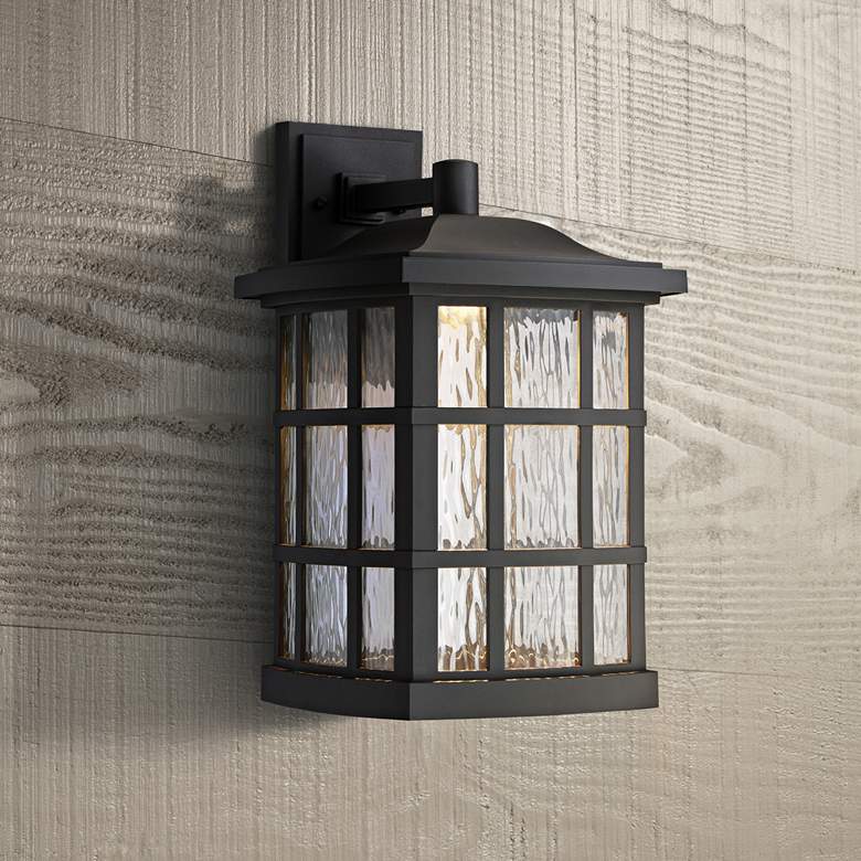 Image 1 Quoizel Stonington 17 inch High Black LED Outdoor Wall Light