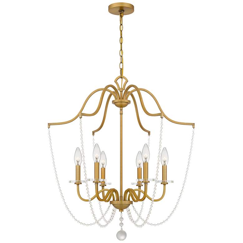 Image 1 Quoizel Sunday 28" Wide Aged Brass 6-Light Chandelier
