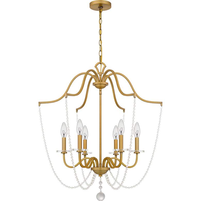 Image 3 Quoizel Sunday 28" Wide Aged Brass 6-Light Chandelier more views