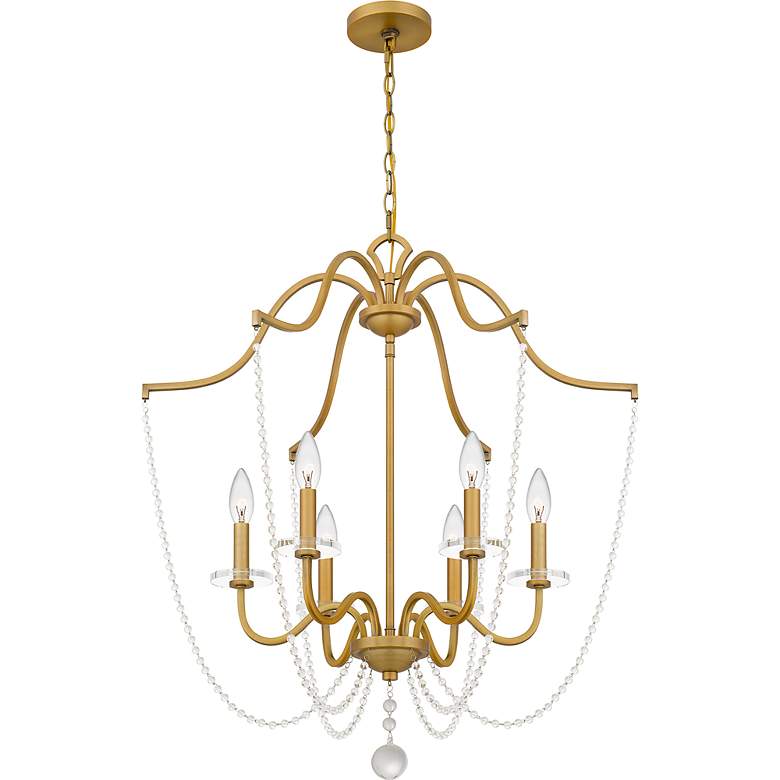 Image 6 Quoizel Sunday 28" Wide Aged Brass 6-Light Chandelier more views