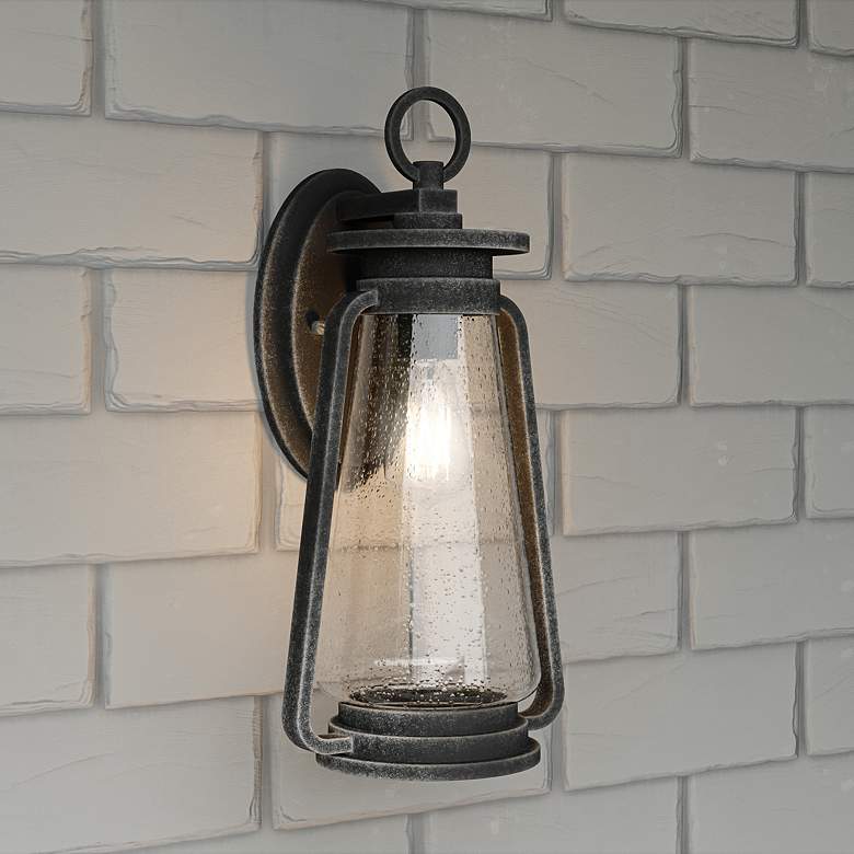 Image 1 Quoizel Sutton 17 1/2" High Speckled Black Outdoor Wall Light