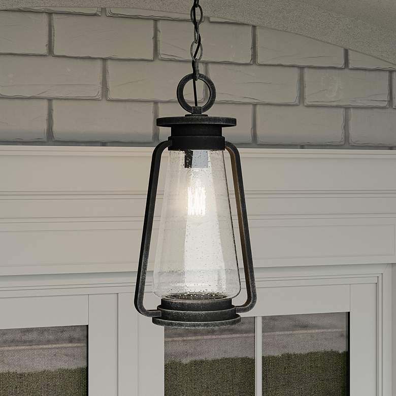 Image 1 Quoizel Sutton 17 1/4" High Speckled Black Outdoor Hanging Light