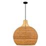 3_Quoizel Sycamore 28" Matte Black and Natural Rattan Dome Pendant Light more views
