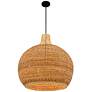 4_Quoizel Sycamore 28" Matte Black and Natural Rattan Dome Pendant Light more views