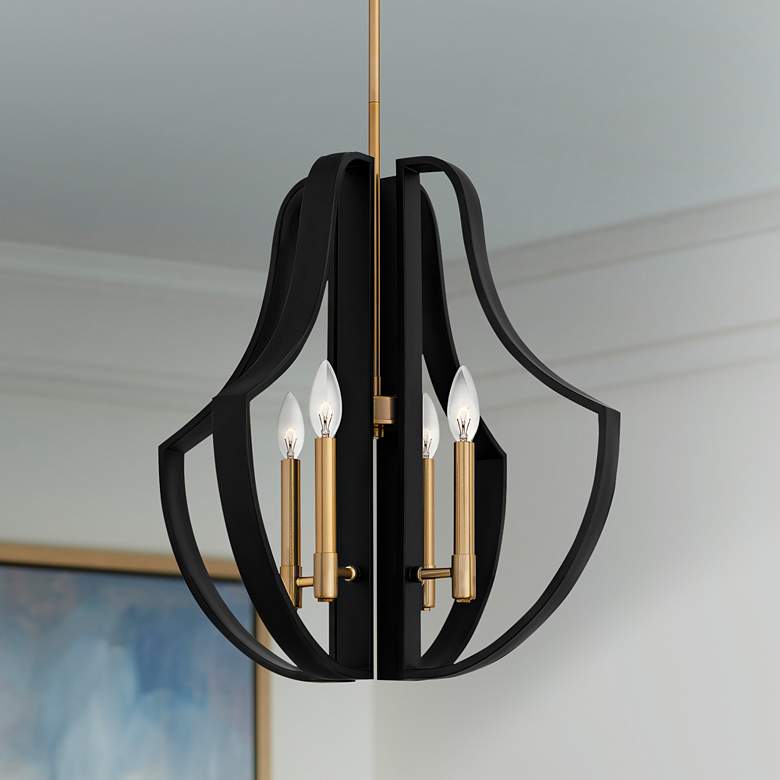 Image 1 Quoizel Talia 22" Wide 4-Light Matte Black Pendant Light