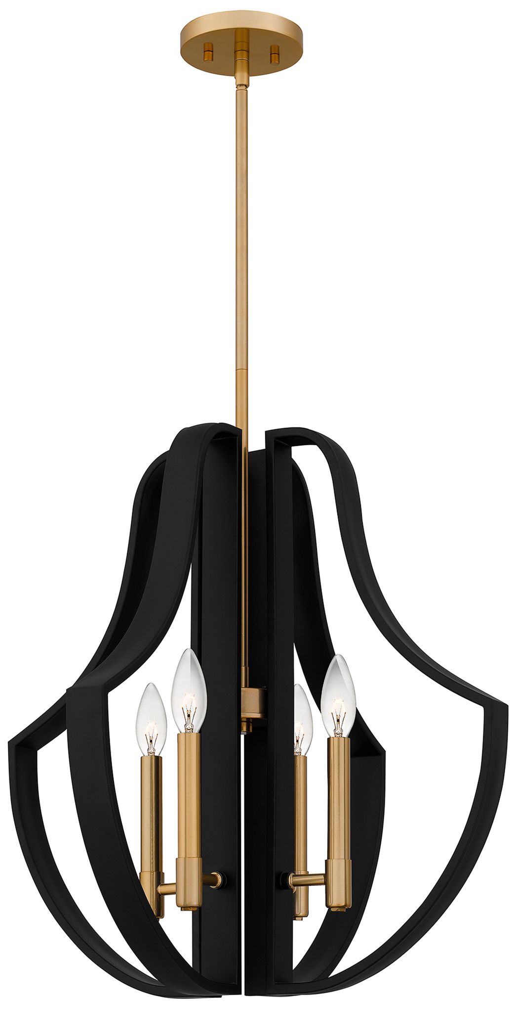 Thumbnail2 of Quoizel Talia 22" Wide Gold and Matte Black 4-Light Pendant