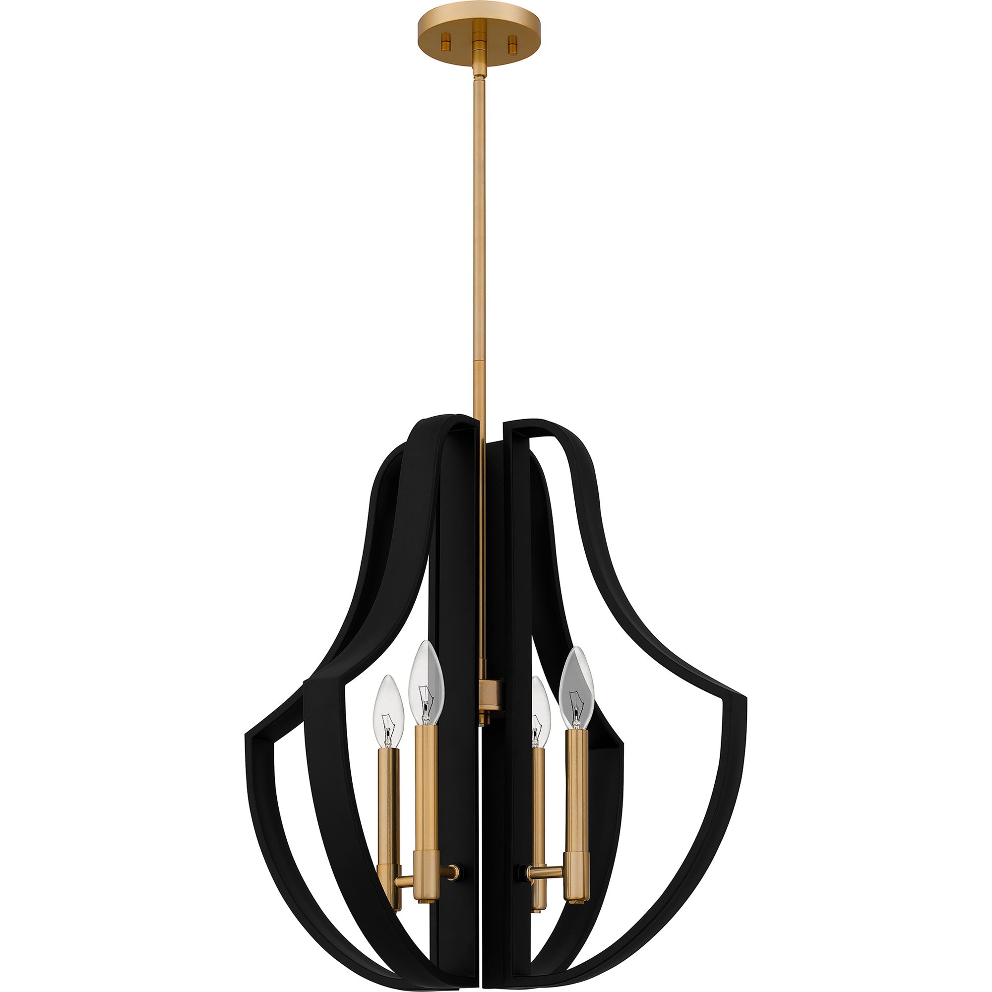 Thumbnail3 of Quoizel Talia 22" Wide Gold and Matte Black 4-Light Pendant more views
