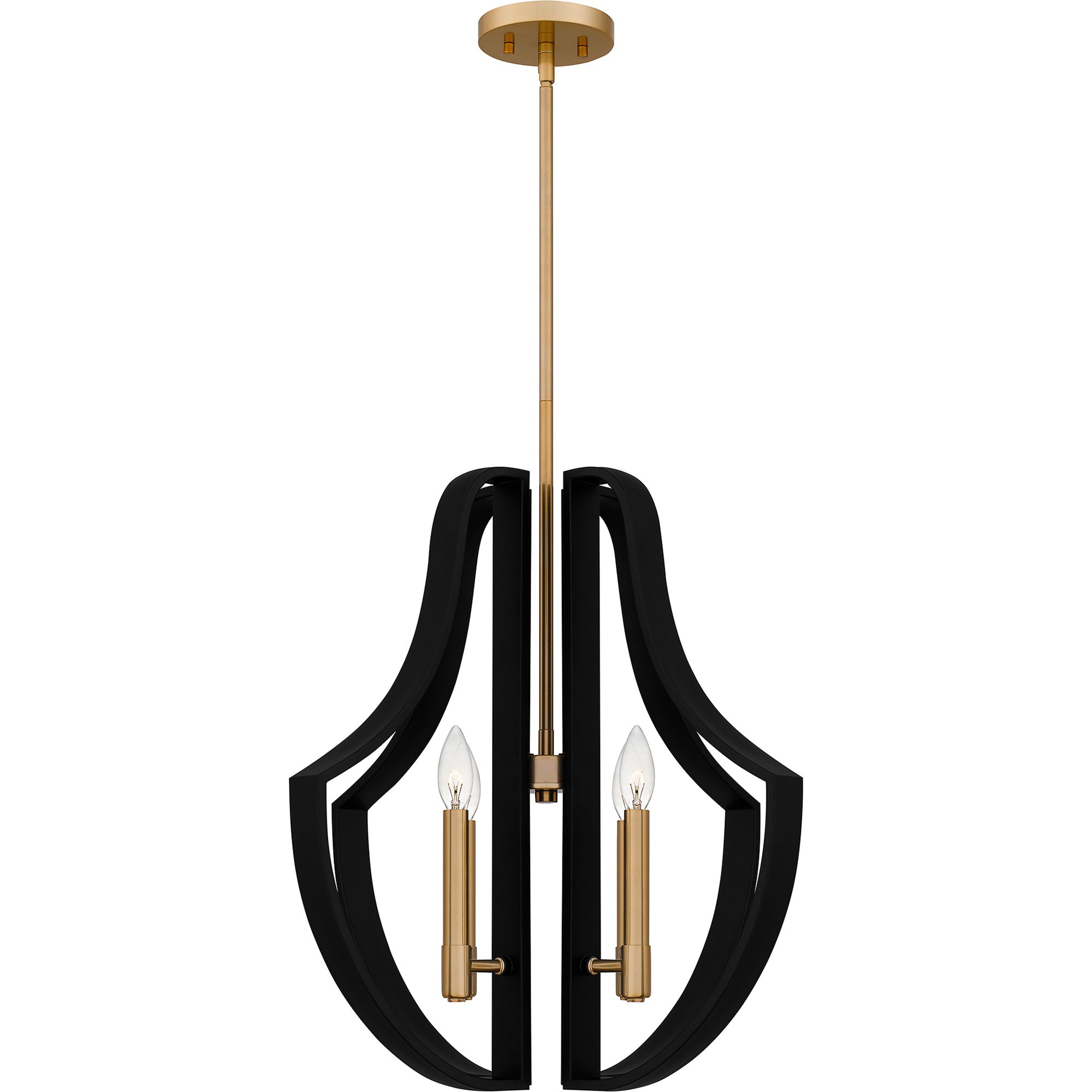 Thumbnail4 of Quoizel Talia 22" Wide Gold and Matte Black 4-Light Pendant more views