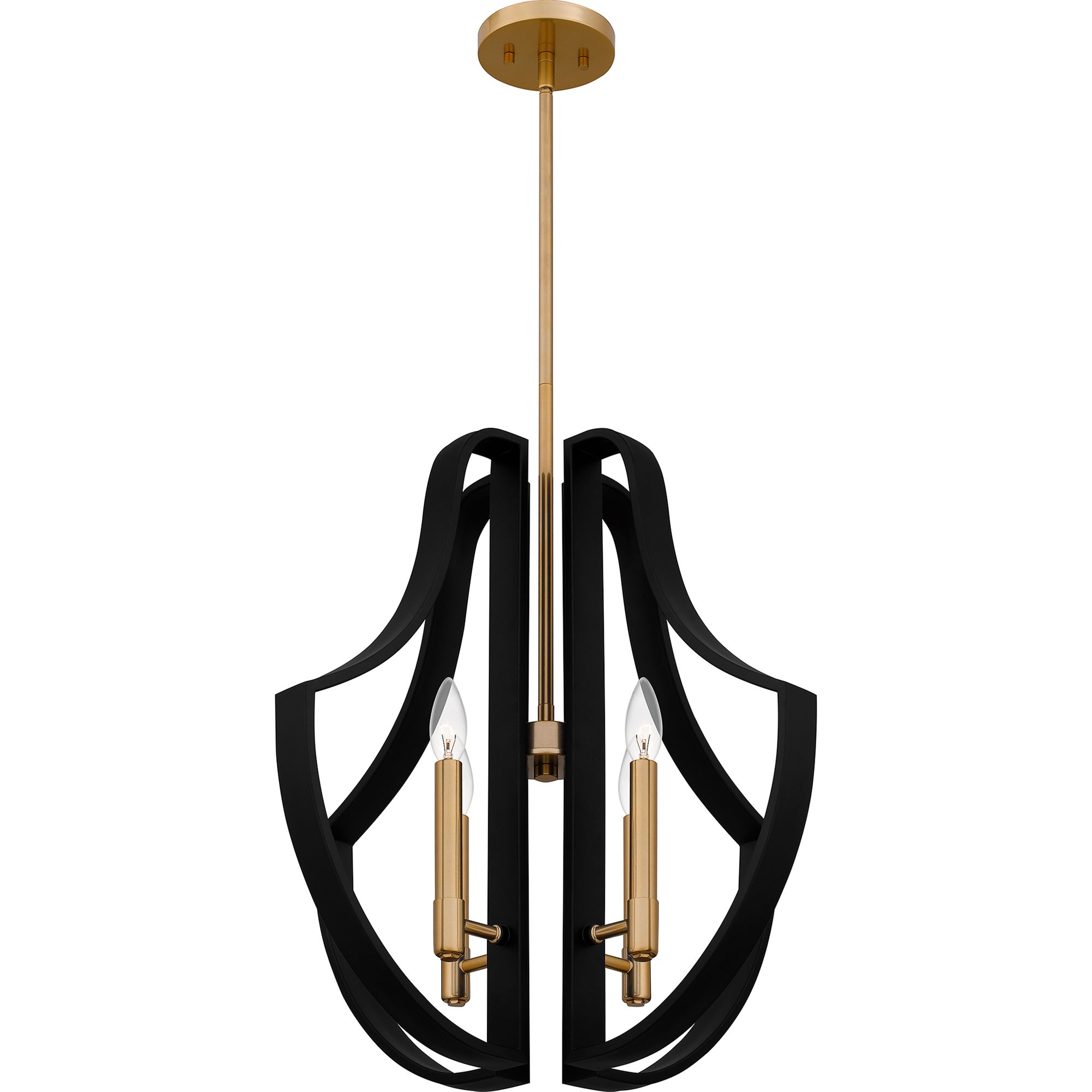 Quoizel Talia 22" Wide Gold and Matte Black 4-Light Pendant