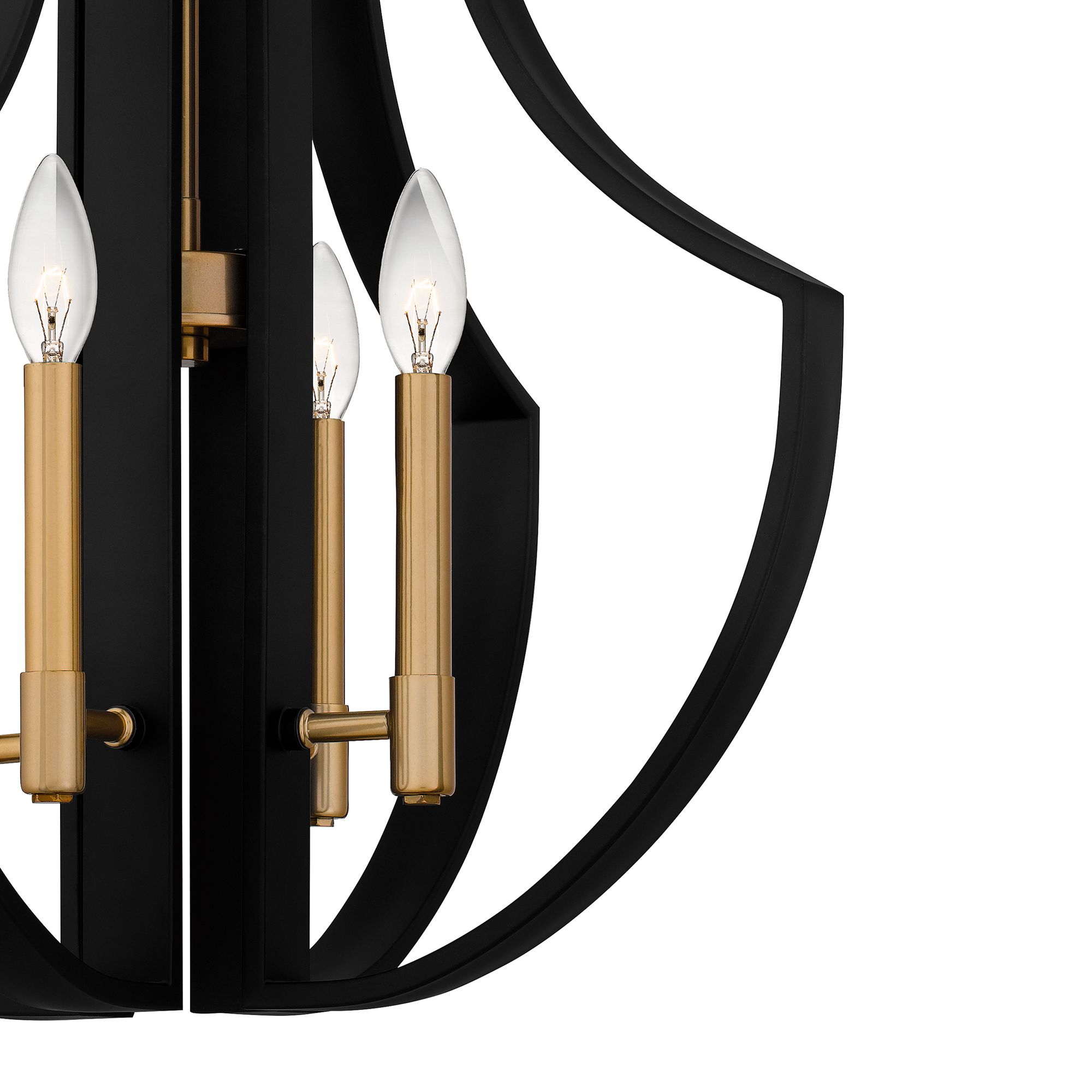Quoizel Talia 22" Wide Gold and Matte Black 4-Light Pendant