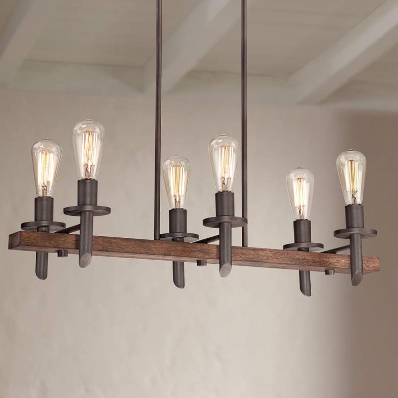 Image 1 Quoizel Tavern 6-Light Island Dark Bronze Chandelier