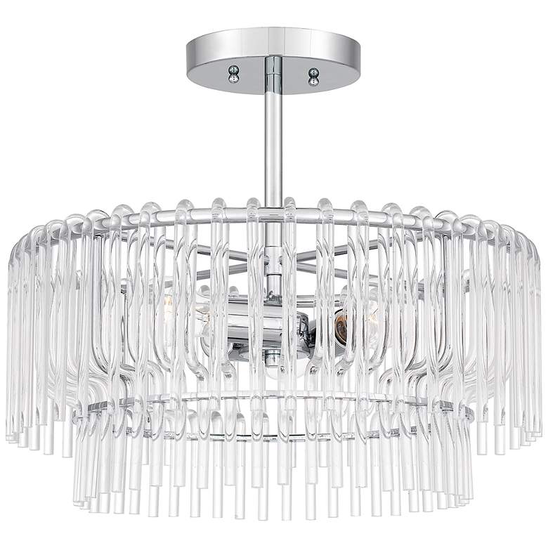 Image 2 Quoizel Tayshia 18"W Polished Chrome 3-Light Ceiling Light