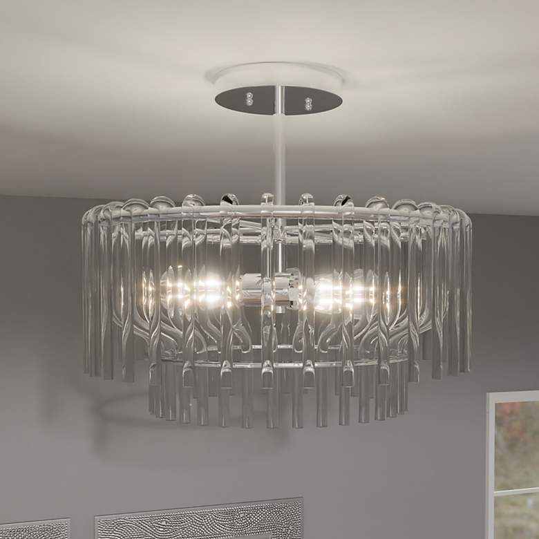Image 1 Quoizel Tayshia 18"W Polished Chrome 3-Light Ceiling Light