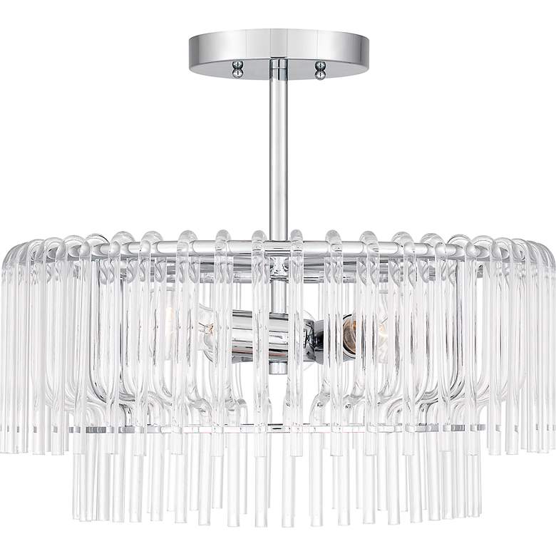 Image 5 Quoizel Tayshia 18"W Polished Chrome 3-Light Ceiling Light more views