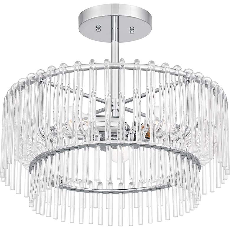 Image 6 Quoizel Tayshia 18"W Polished Chrome 3-Light Ceiling Light more views