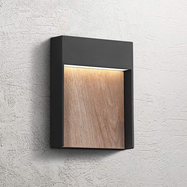 Image 1 Quoizel Tempest 9 1/4 inchH Earth Black LED Outdoor Wall Light