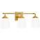 Quoizel Thoresby 22" Wide Aged Brass 3-Light Bath Light
