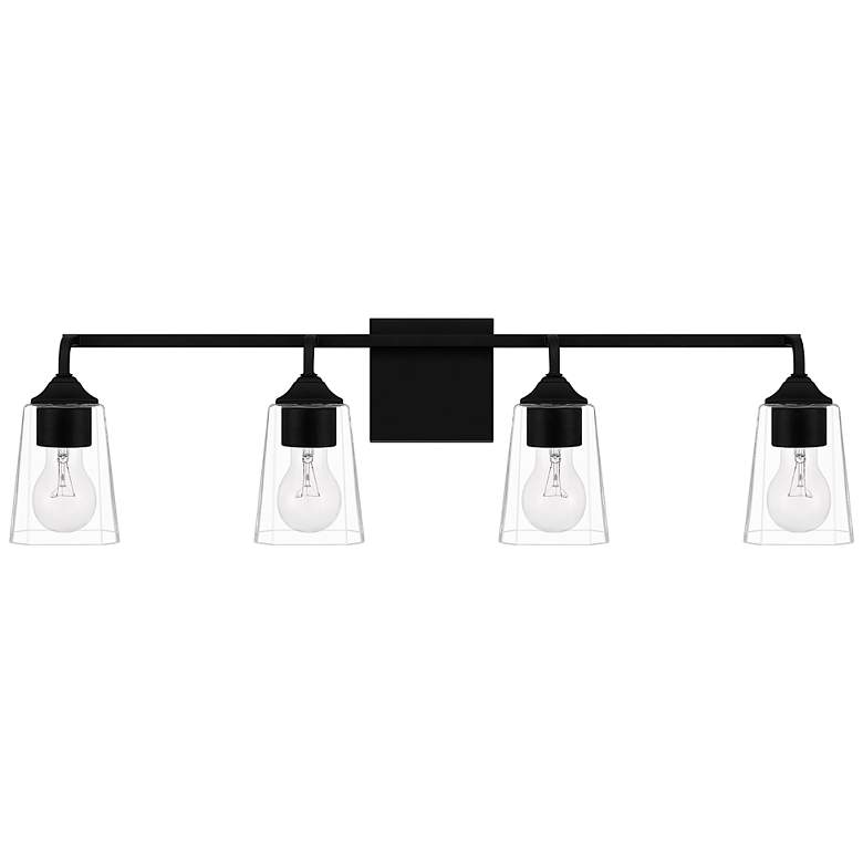 Image 3 Quoizel Thoresby 31" Wide Matte Black 4-Light Bath Light