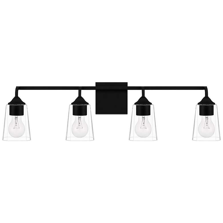 Image 3 Quoizel Thoresby 31 inch Wide Matte Black 4-Light Bath Light