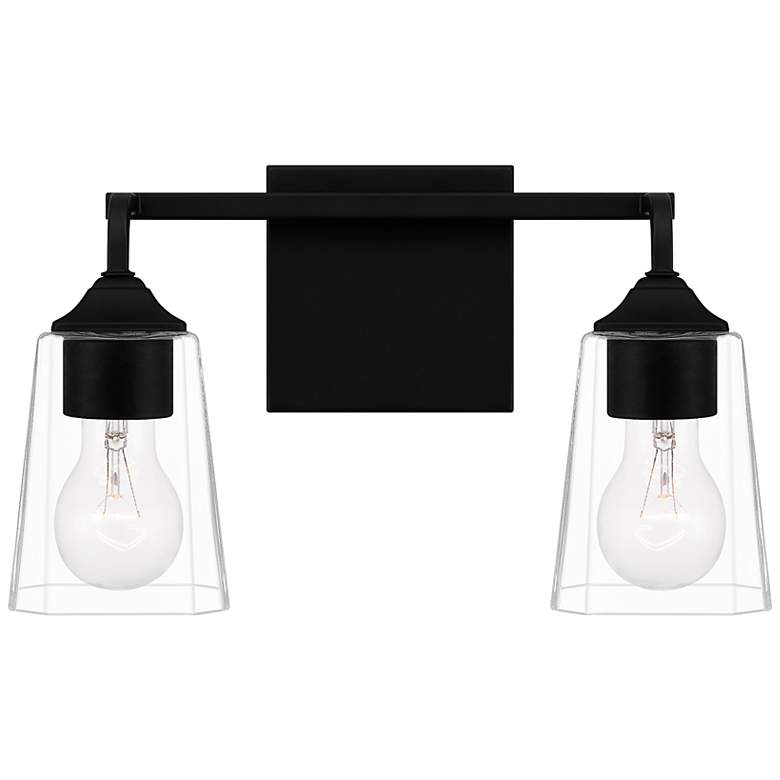 Image 3 Quoizel Thoresby 8 inch High Matte Black 2-Light Wall Sconce