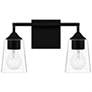 Quoizel Thoresby 8" High Matte Black 2-Light Wall Sconce in scene