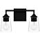 Quoizel Thoresby 8" High Matte Black 2-Light Wall Sconce