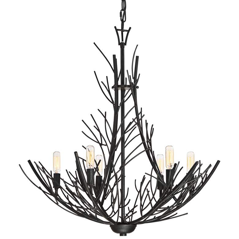 Image 2 Quoizel Thornhill 26" Marcado Black 6-Light Tree Branch Chandelier