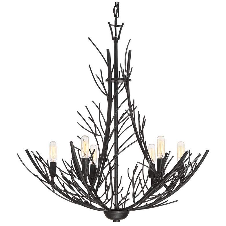 Image 2 Quoizel Thornhill 26" Marcado Black 6-Light Tree Branch Chandelier