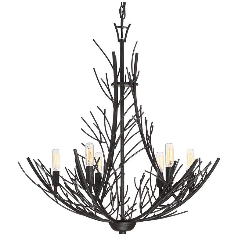 Image 2 Quoizel Thornhill 26 inch Marcado Black 6-Light Tree Branch Chandelier