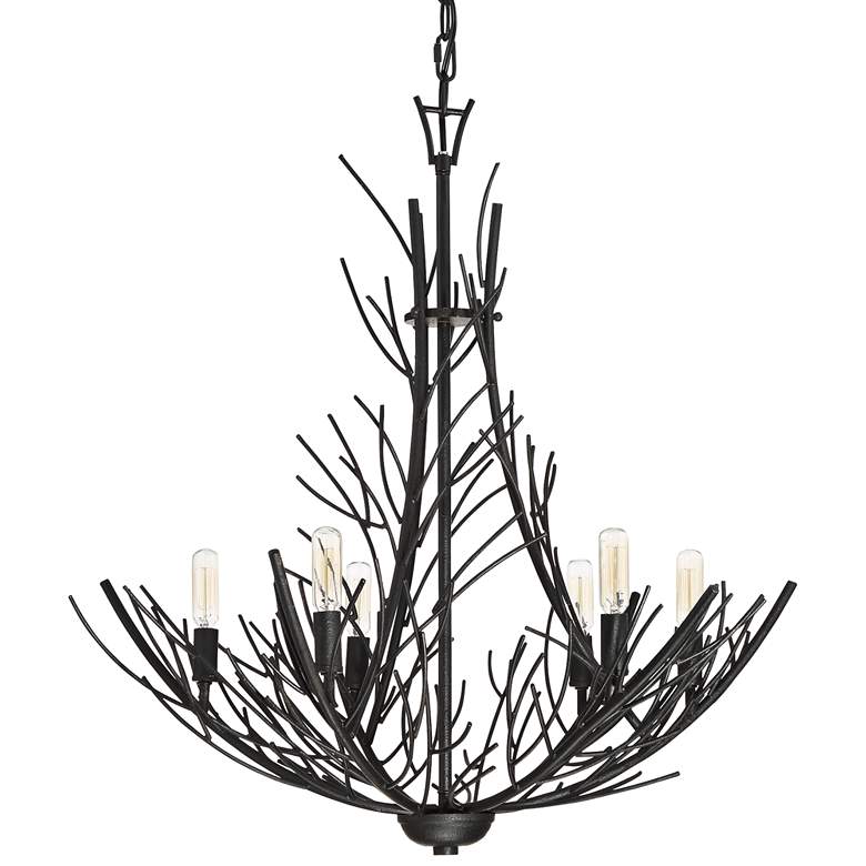 Image 3 Quoizel Thornhill 26 inch Marcado Black 6-Light Tree Branch Chandelier more views