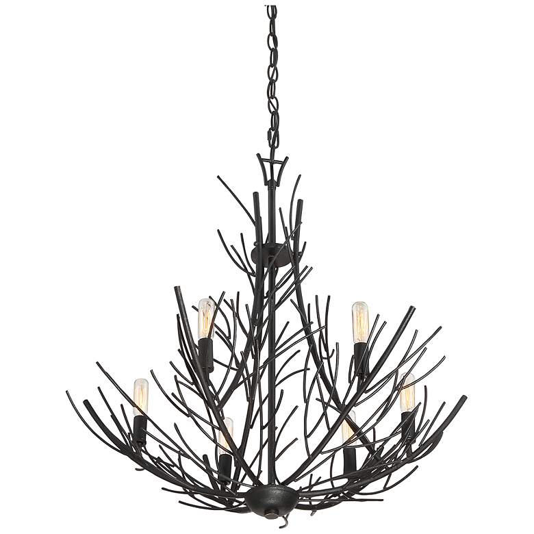 Image 3 Quoizel Thornhill 26" Marcado Black 6-Light Tree Branch Chandelier more views