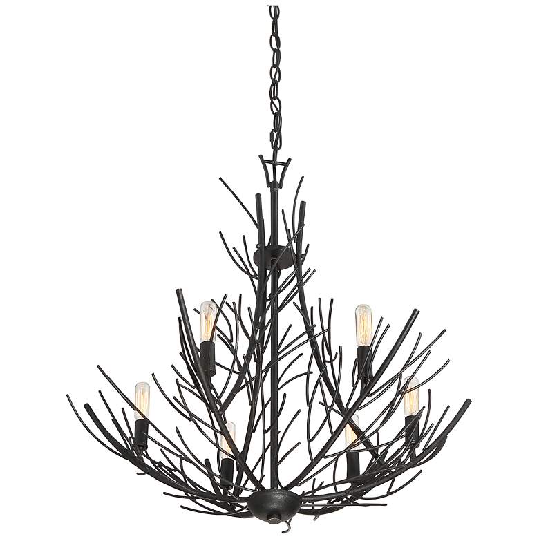 Image 3 Quoizel Thornhill 26 inch Marcado Black 6-Light Tree Branch Chandelier more views