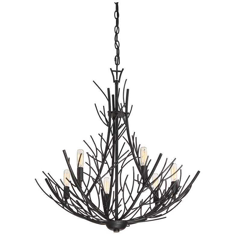 Image 4 Quoizel Thornhill 26" Marcado Black 6-Light Tree Branch Chandelier more views