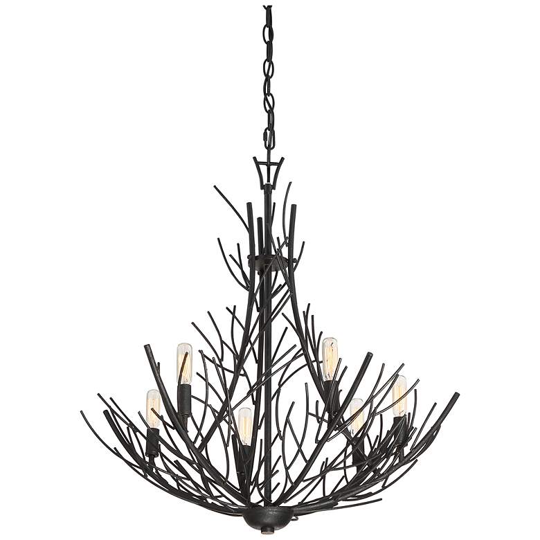 Image 4 Quoizel Thornhill 26 inch Marcado Black 6-Light Tree Branch Chandelier more views