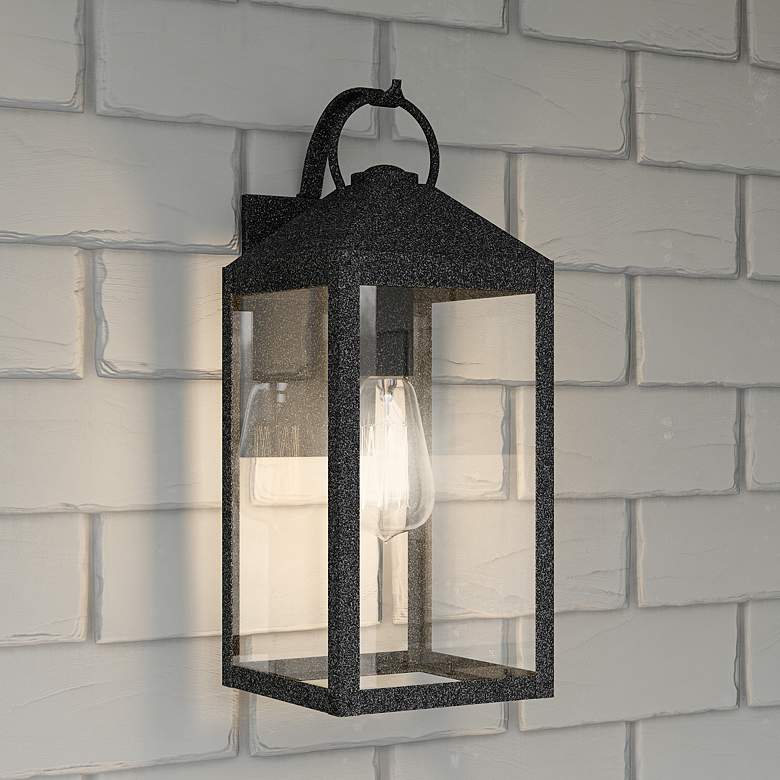 Quoizel Thorpe 15&quot; High Mottled Black Outdoor Wall Light