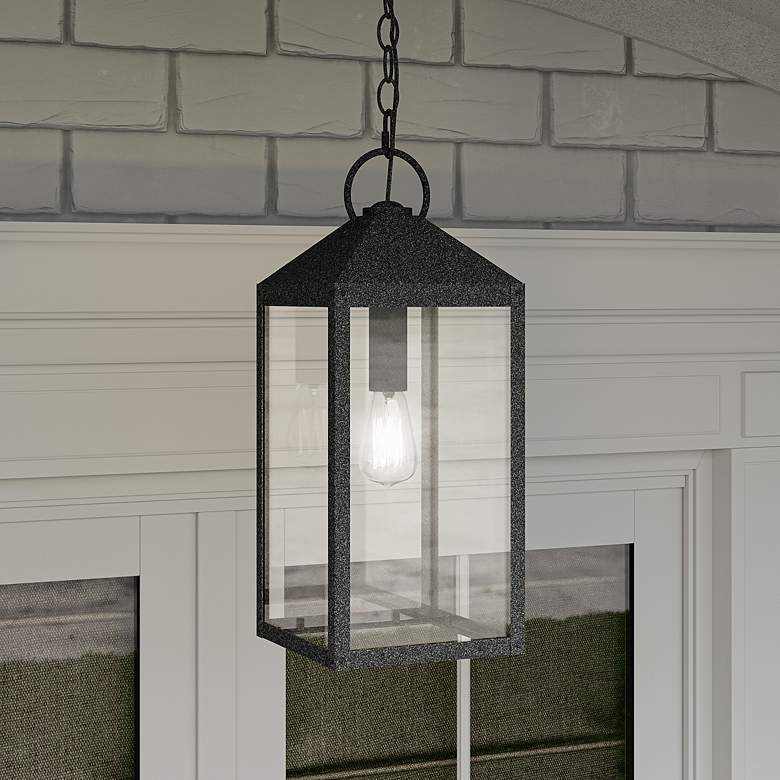 Image 2 Quoizel Thorpe 19 3/4" High Mottled Black Outdoor Hanging Light
