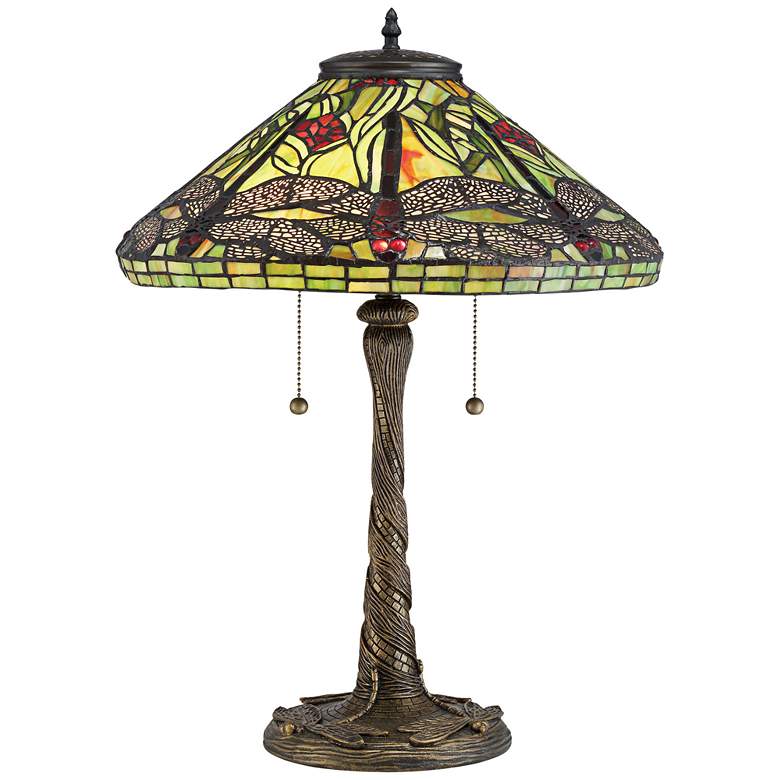 Image 1 Quoizel Tiffany Style Dragonfly Dark Bronze Table Lamp