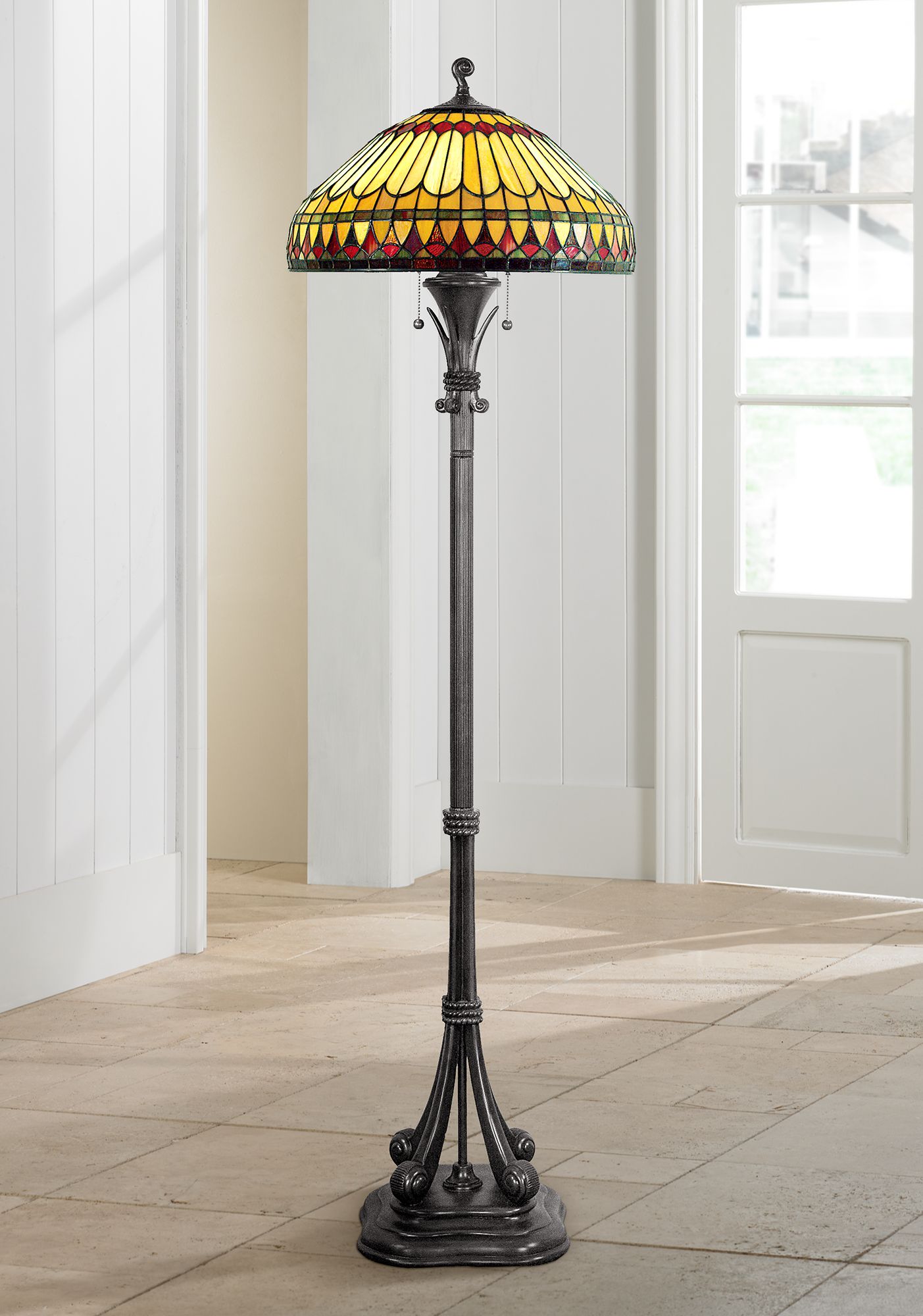 floor lamp with tiffany style shade