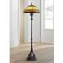 Quoizel Tiffany-Style Floor Lamp with Feather Glass Shade in scene