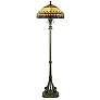 Quoizel Tiffany-Style Floor Lamp with Handcrafted Feather Glass Shade in scene