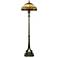 Quoizel Tiffany-Style Floor Lamp with Handcrafted Feather Glass Shade